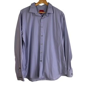 Men's Alfani Lilac Lavender Purple Long Sleeve Button Down Shirt Size Large